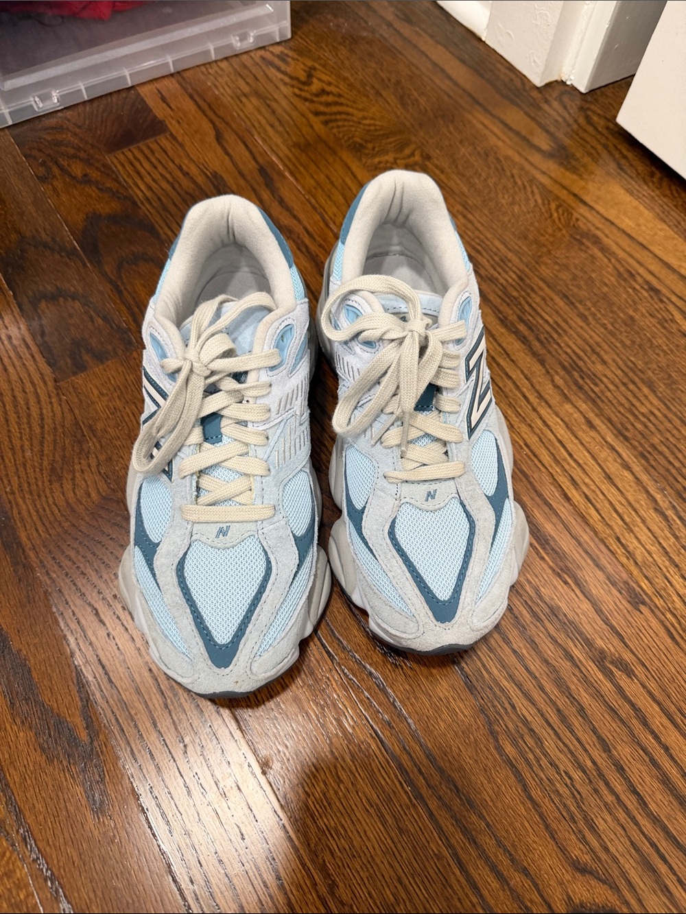 New Balance 960 Women’s Pale Blue and Cream Athletic Sneakers